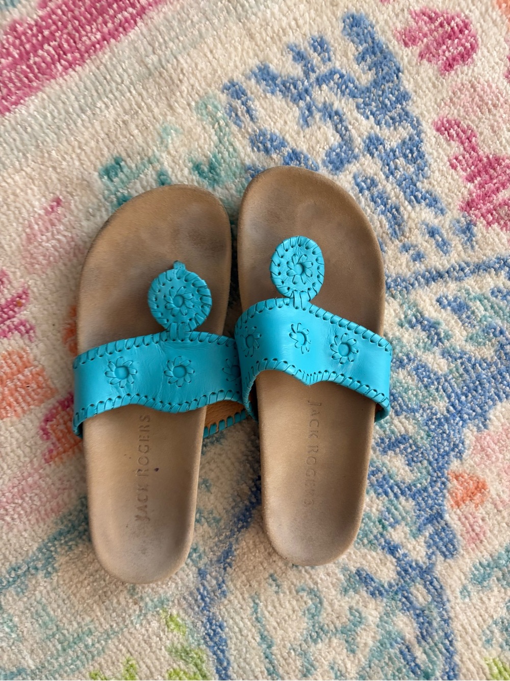 Jack Rogers Turquoise Comfort Jacks